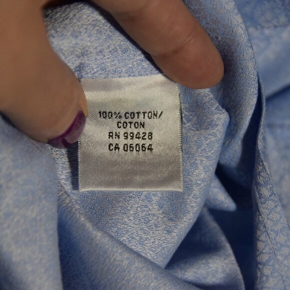 Bugatchi Dress Shirt Size L Flip Cuffs Blue - Picture 5 of 8